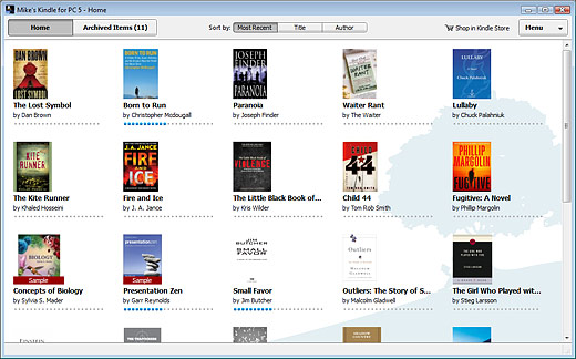Amazon Kindle for PC Screenshot