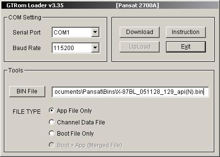 new bin file for pansat 2700a